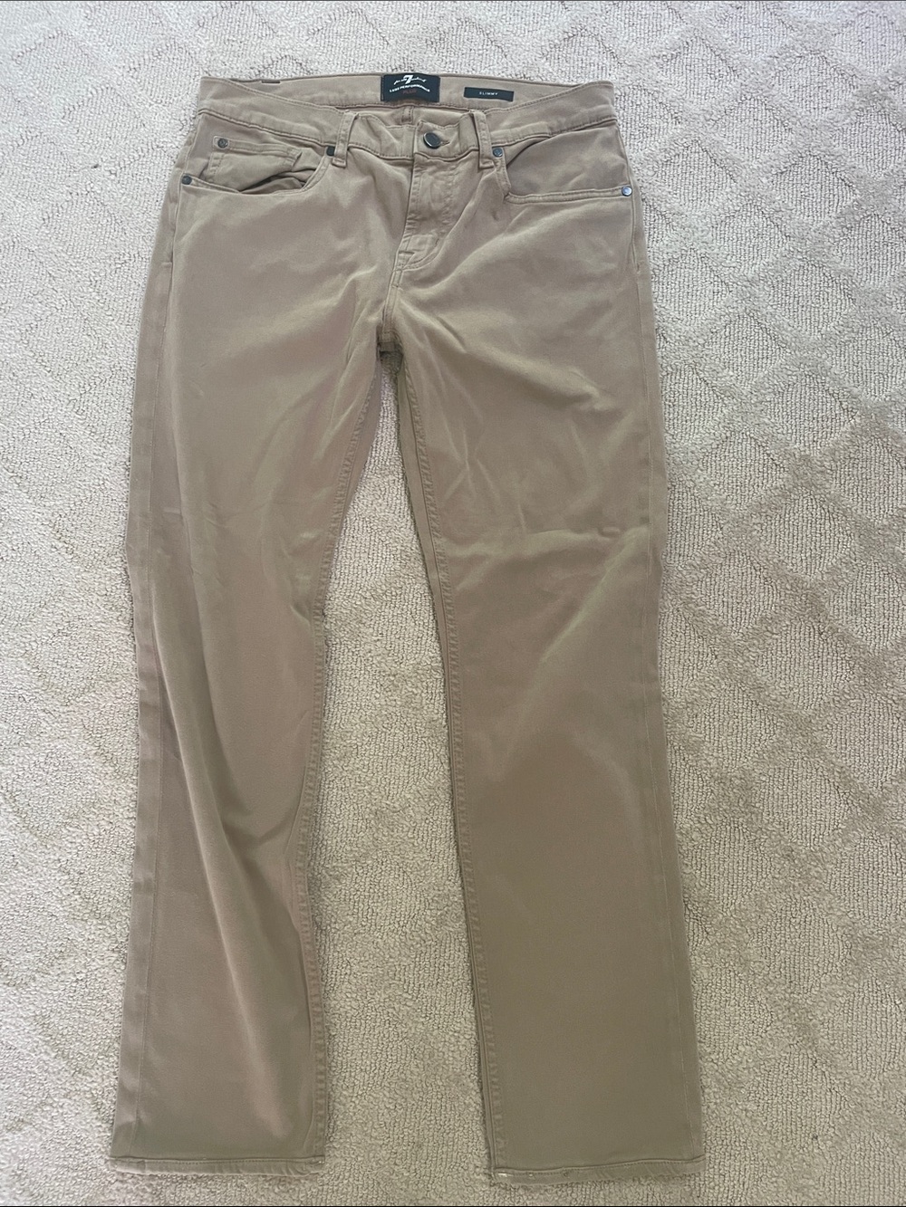 Seven for all mankind men’s slim pants, khaki, size 42